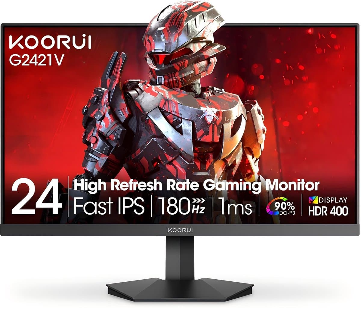 KOORUI G2421V 24-inch Gamingmonitor - 180 Hz - 1 ms - Snelle IPS-monitor- Schermresolutie 2560 × 1440 - Zwart — afbeelding 1