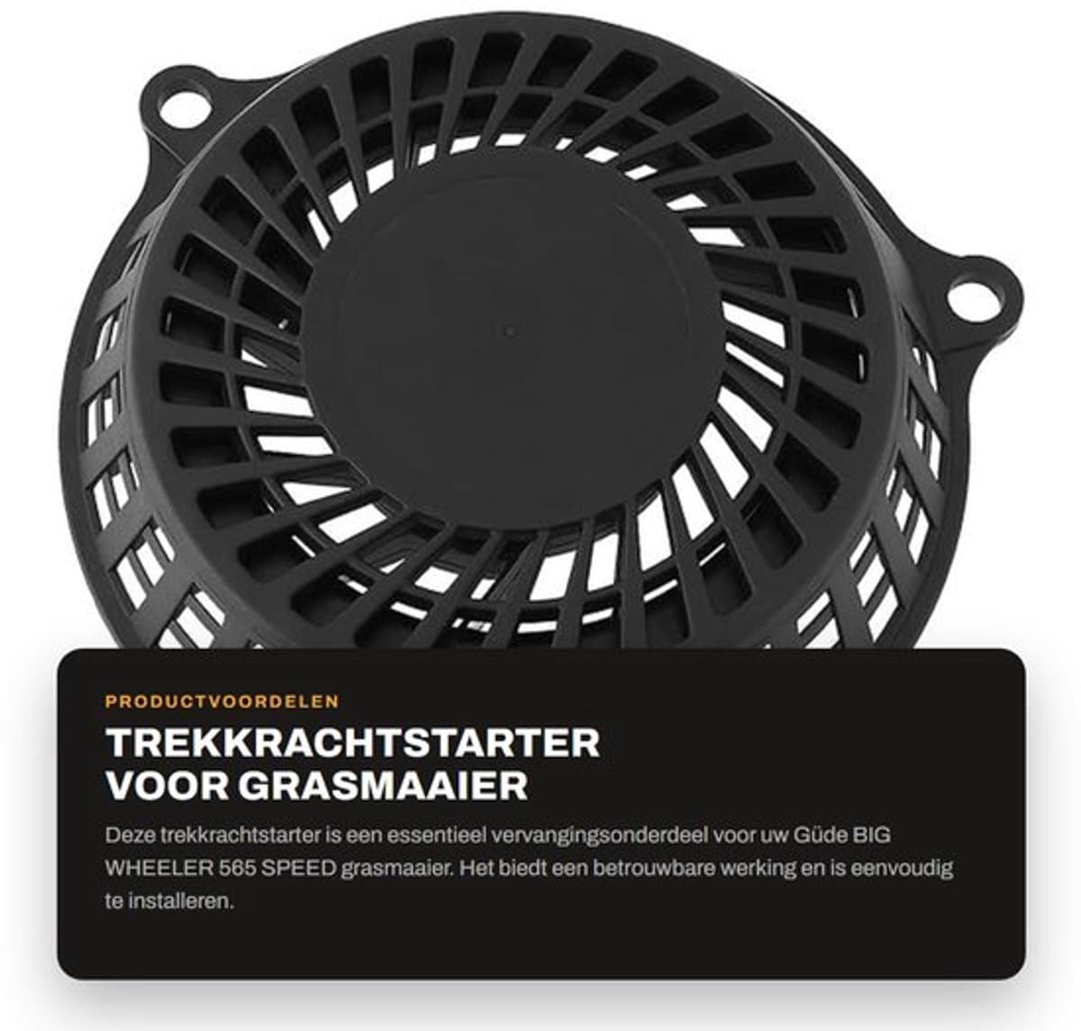 Trekkrachtstarter Compatibel met Güde BIG WHEELER 565 SPEED - Terugslagstarter - Gatafstand 170 mm - Slagvast Kunststof - Roestvrij Staal - Duurzaam Touw - Startmotor — afbeelding 1