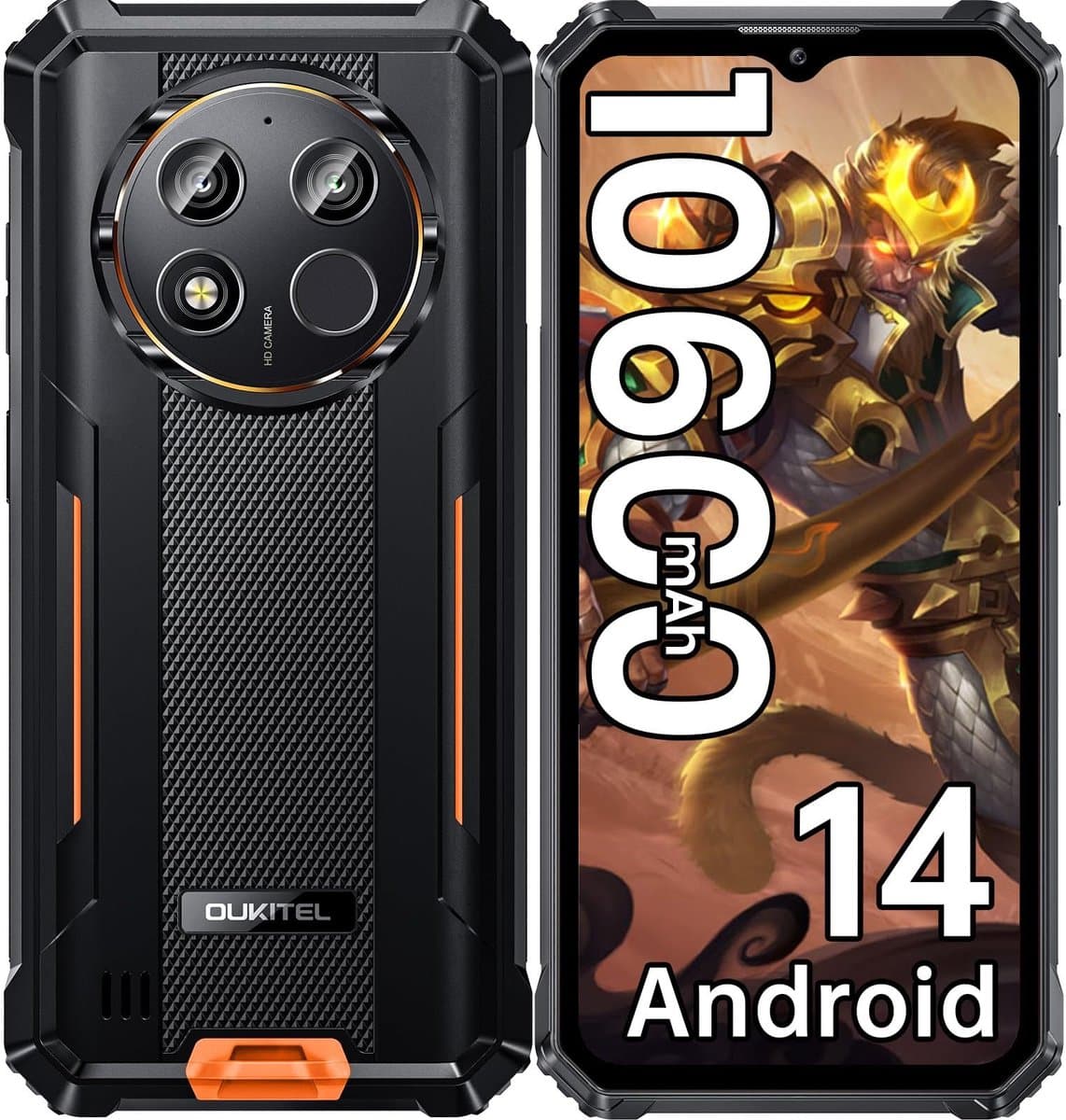 OUKITEL WP28E Outdoor Smartphone-10600mAh-16GB RAM-64GB ROM-13MP-IP68 Waterdicht-Android 14 — afbeelding 1