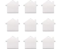 Set van 10 aluminium blanco stempel tags hangers van 35x38,5x1 mm, ideaal voor het maken van DIY sieraden met een lichte en duurzame afwerking