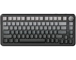 Ajazz AK820 MAX – Mechanisch Toetsenbord 75% RGB – Draadloos Tri-Mode Gaming Keyboard – Hot Swap – Compact QWERTY – 82 Keys – 8000mAh – Zwart/Grijs