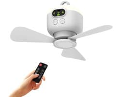 LISM-Plafondventilator - Oplaadbaar - 8000mAh - Afstandsbediening - LED