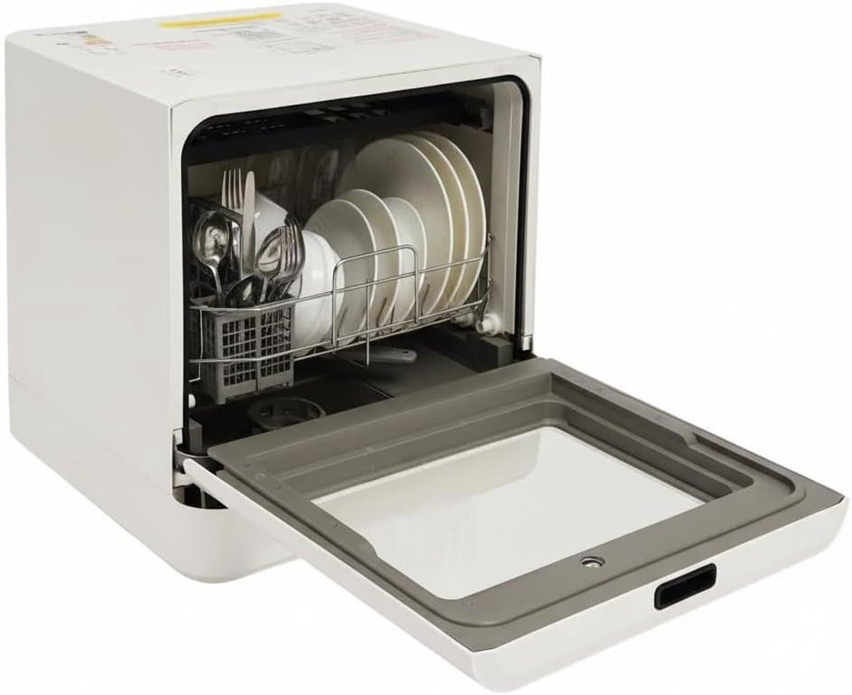 Tafelvaatwasser - Mini vaatwasser - Efficiënt afwassen - Met waterreservoir - 6 Liter tank - Wit — afbeelding 1