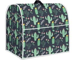 Mixerhoes Keukenapparaat - Apparaathoes Stofhoes - Keuken Organiseren - Met Opbergvakken - 38 cm Hoog - Cactus Print