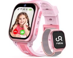 Ralio R5 Plus gps horloge kind 4G met HD Camera - Smartwatch kinderen met simkaart - 1.83 Inch HD Curved Display - 800mAh - GPS Tracker - Videobellen - SOS Noodoproep - Voor Jongens en Meisjes - Roze/Zwart/Blauw