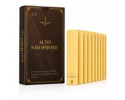 2.0 Alt Saxofoon Rietjes – Set van 10 – Rieten voor Altsaxofoon – Sterkte 2.0 – Natuurlijk Bamboe