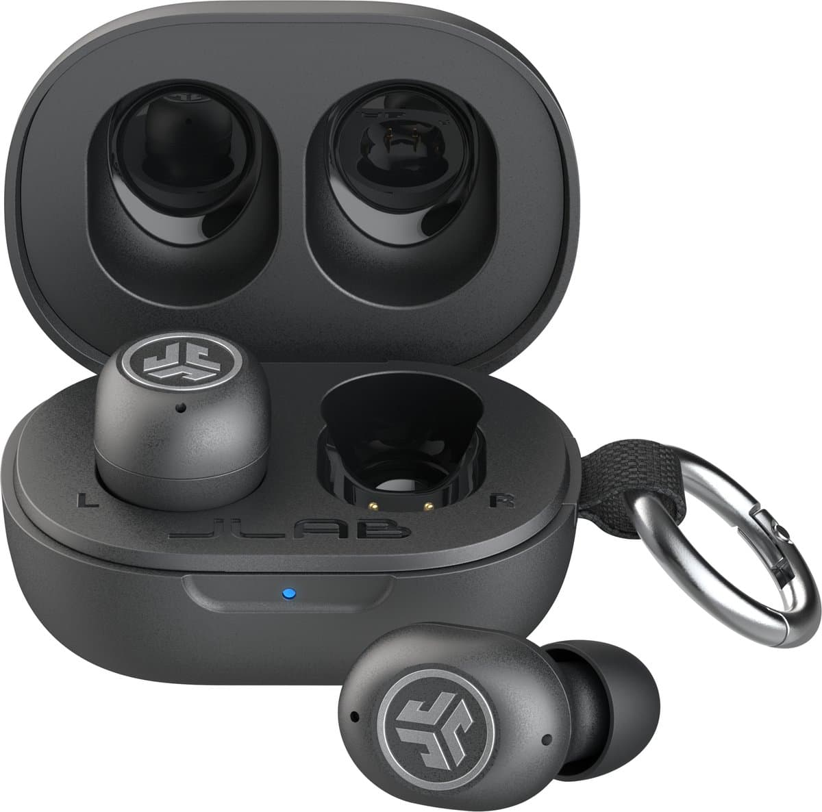 JLab JBuds Mini ANC Draadloze Oordopjes - Active Noise Cancelling Oortjes Draadloos - 25 uur Batterijduur - Apple Find My - Bluetooth Multipoint - Met Microfoon - Geschikt voor Android en Apple - Zwart — afbeelding 1