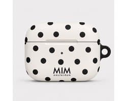MIM Amsterdam - French Girls- Geschikt voor AirPods Pro 2 - AirPod hoesje - Stippen print - AirPod hoesje met print - Shockproof- Cover voor AirPods - Trendy AirPod case