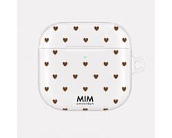 MIM Amsterdam - Valentine Chocolate - Geschikt voor AirPods 4 - AirPod hoesje - Sterren print - Transparant hoesje met print - Shockproof- Cover voor AirPods - Trendy AirPod case