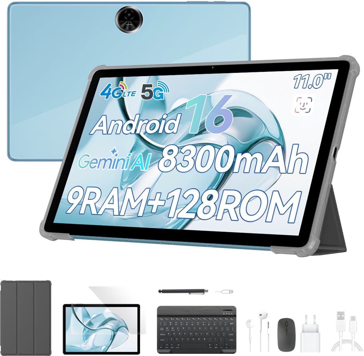 Blackview ZENO5 Tablet - 12GB RAM - 128GB ROM- 8300mAh- Android 16 - Blauw — afbeelding 1