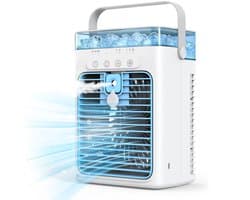 Draagbare Luchtkoeler - Mobiele Aircooler met 1L Watertank - Verdampingskoeler Zonder Afvoerslang - Persoonlijke Ventilator met Koelfunctie - Voor Slaapkamer, Kantoor, Kamer en Camping