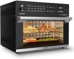 Elektrische Oven Airfryer - Multifunctionele Oven - Gezond Koken - 18 Voorgeprogrammeerde Menu's - 30 Liter - Zwart
