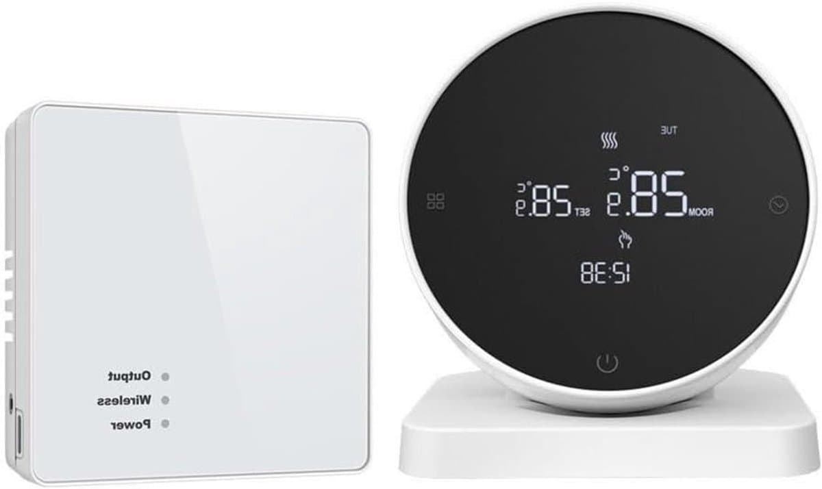 Slimme Thermostaat - WIFI Thermostaat Programmeerbare Thermostaat - Verwarming Regelen - RF433 Draadloze Technologie - 10.5 x 8.6 cm - Wit — afbeelding 1
