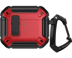 Mobigear Hoesje geschikt voor Apple AirPods 4 Hardcase Hoesje | Mobigear Armor Clip - Rood