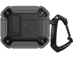 Mobigear Hoesje geschikt voor Apple AirPods 4 Hardcase Hoesje | Mobigear Armor Clip - Zwart