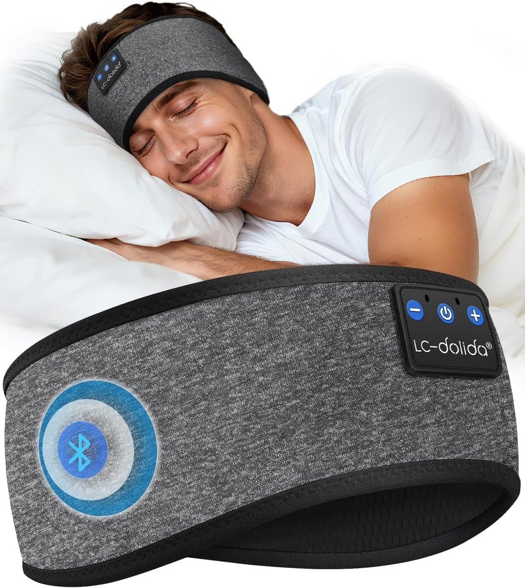 Bluetooth Hoofdband met Koptelefoon - Draadloze Sport Hoofdband - Slaap Koptelefoon - Zachte Muziek Hoofdband - Ultra Dunne Stereo Speakers - Bluetooth 5.2 - Voor Sport Yoga Reizen en Zijslapers — afbeelding 1