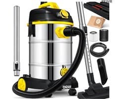 RFWR® Industriële stofzuiger 1800 watt met blaasfunctie voor nat en droog zuigen