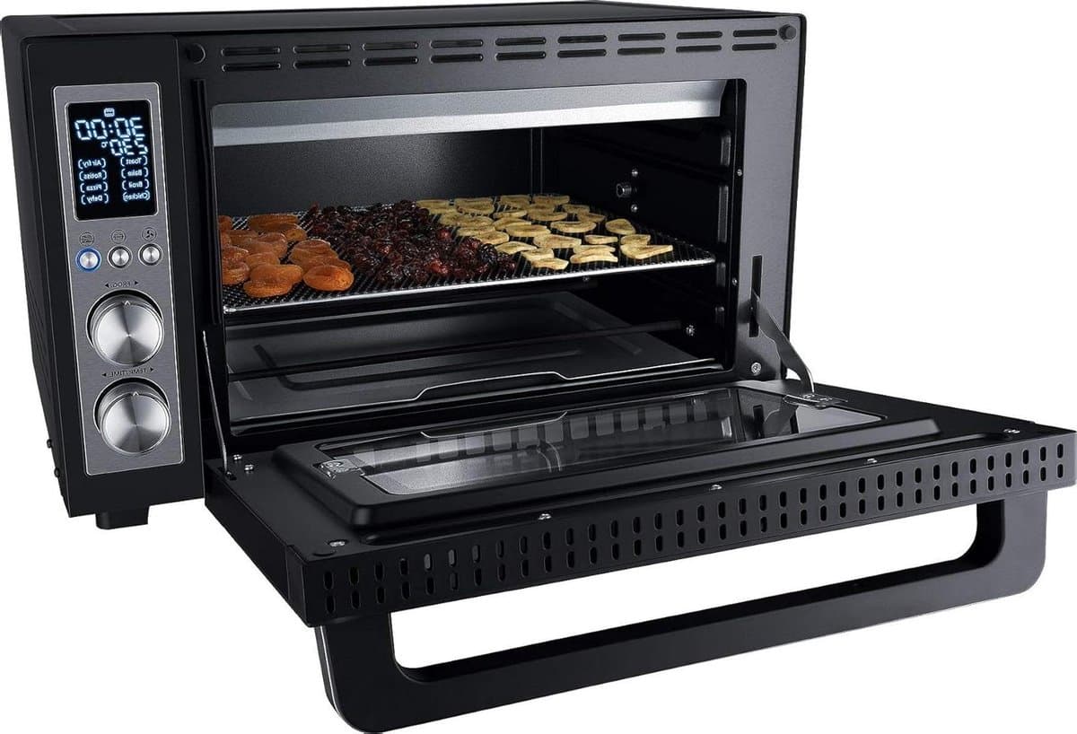 Grilloven met Airfry - Heteluchtoven Kleine Oven - Keuken Gebruik - 8 Automatische Programma's - 30 Liter - Zwart — afbeelding 1