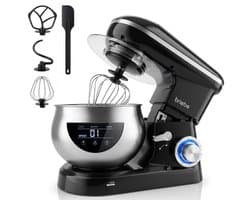 SnelShoppen - Professionele Keukenmachine 1800W Max, Kneedmachine met 5L Kom, 6 Snelheden, Pulsfunctie, Orbitale Beweging, LED-Touchscreen voor Keuken