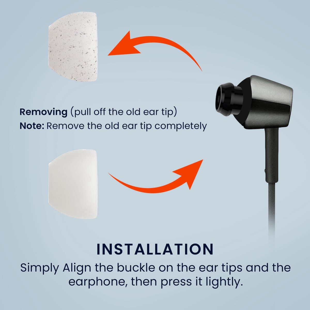 kwmobile 6x cover voor in-ear oortjes geschikt voor Sony WI-C300 / WI-C400 / MDR-XB55AP / MDR-EX155AP - Vervangende oordopjes van siliconen in wit - 3 maten — afbeelding 1