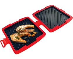 Magnetron Broodrooster - Snackmaker Keuken - Snelle Maaltijden - Vaatwasmachinebestendig - Compact Ontwerp - Rood