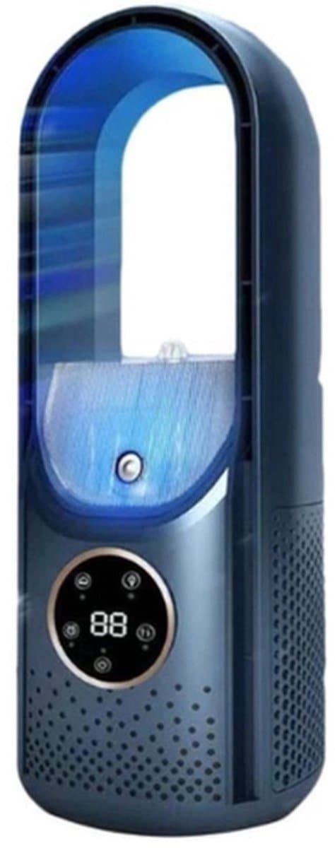 Mini-desktopluchtkoeler - Draagbare mini-airconditioner - Ventilator met 6 snelheden - Koel- en bevochtigingsventilator voor op kantoor - Compact en draagbaar - Stille werking - Geen slang of afvoerbuis nodig - Blauw — afbeelding 1
