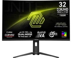 MSI MAG 321CUPDF - 4K UHD Curved Gaming Monitor - Rapid VA - 32 inch - Dual Mode: 4K/160Hz of FHD/320Hz