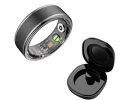 DrPhone RingSense V3 – Smart Ring - Europese ringmaat 62 - 5ATM Waterdicht – Slaapmonitor – Hartslagmeter - SpO2 + Case - Zwart