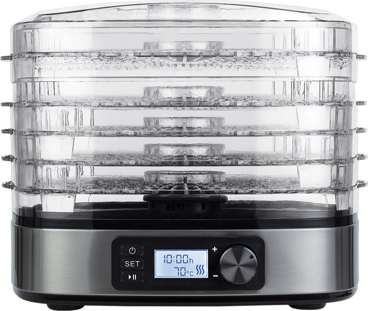 MPM Voedseldroger 5 Niveaus met Temperatuurregeling - LCD-Display met Timer - 380W — afbeelding 1