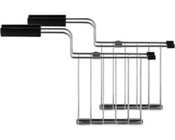 Alessi Nendo Toru croque klem voor broodrooster set van 2 inox / zwart