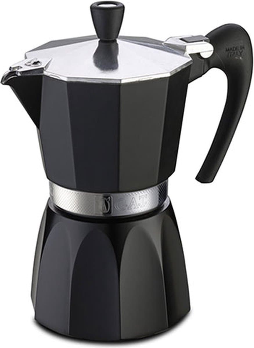 G.A.T. Italia Fashion Zwart Moka Percolator 9 kops - 450ml - Made in Italy — afbeelding 1