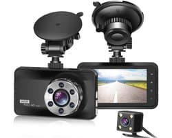 ApexArte® Dashcam voor Auto - Dualdashcam Voor en Achter - Full HD - Zwart