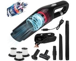 Draadloze handstofzuiger 120W - krachtige en oplaadbare mini-stofzuiger voor auto, huis en moeilijk bereikbare plekken