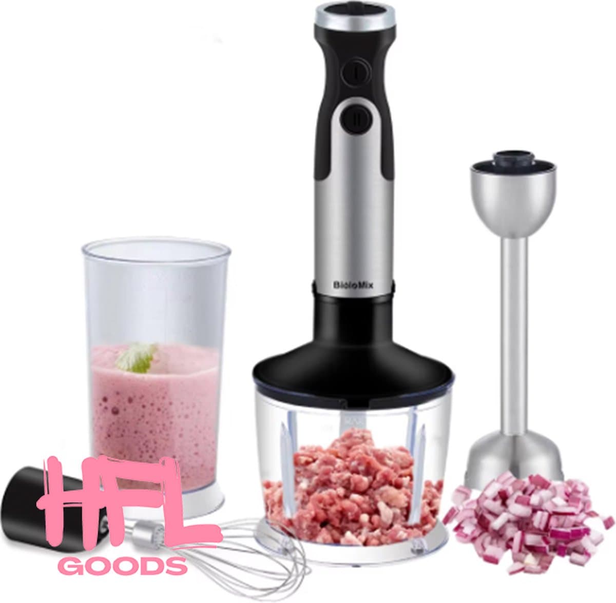 HFL Goods Handstaafmixer - 5 In 1 Blender - Groente Molen - Vleesmolen — afbeelding 1