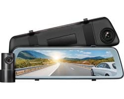 Road Angel Halo Vision64 Dashcam voor Auto Set - 10” LCD Touchscreen - 1440p QHD Beeld - Spiegel Dashcam en Achteruitrijcamera - Inclusief 64GB SD kaart