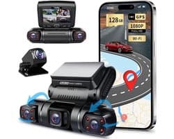 Luxe Dashcam voor Auto – Voor en Achter – Achter Draadloos – Ingebouwde WiFi – 1080P – Full HD – Ingebouwde GPS – Zwart