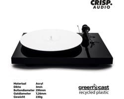 Draaitafel mat - Acryl - Mat Wit- Crisp Audio - Slipmat 12 Inch - Platenspeler
