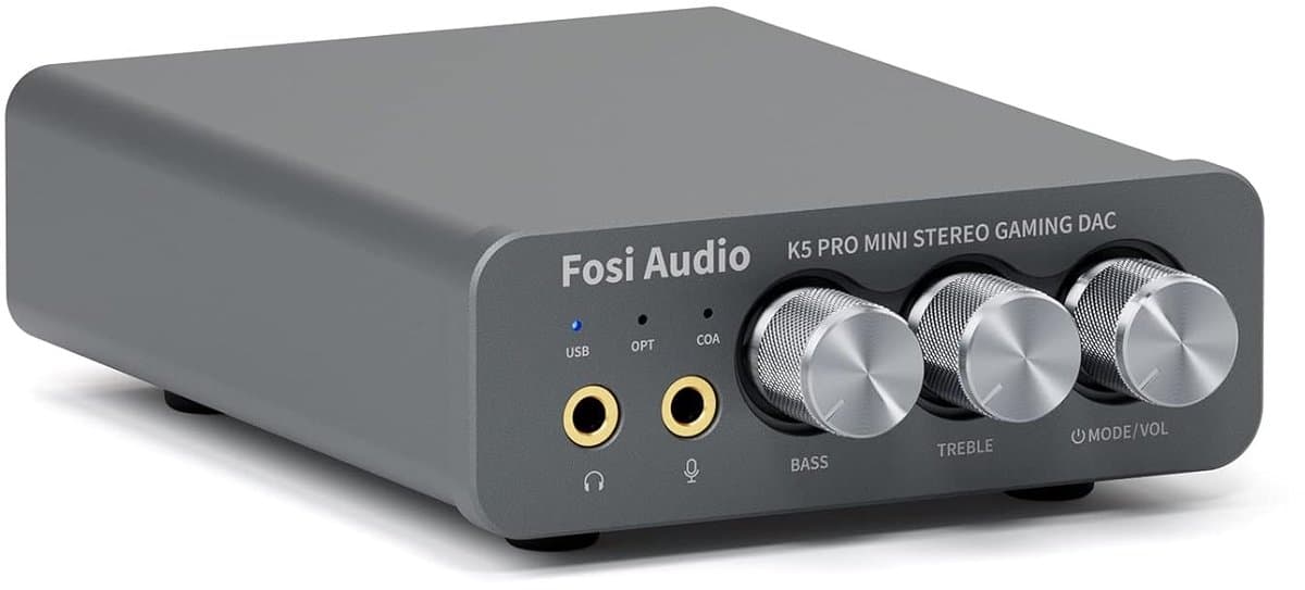 Fosi Audio K5 Pro DAC Amp Koptelefoonversterker - USB C/Coaxiaal/Optisch naar 3.5mm AUX/RCA-aansluiting - voor Gaming — afbeelding 1