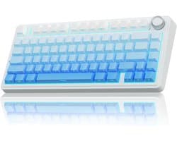 EPOMAKER x AULA F75 - Blauw - Side Printed - Mechanisch Draadloos Toetsenbord - RGB - 75% - QWERTY - Gaming Keyboard - Reaper Switch