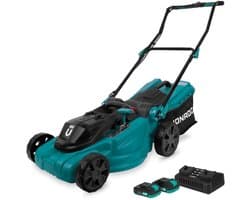 VONROC Accu Grasmaaier – 40V – 38 cm maaibreedte - Vier instelbare maaihoogtes: 35/45/55/65 mm - Incl. 45L Opvangbak - Incl. 2x 2.0Ah Accu en dubbele snellader