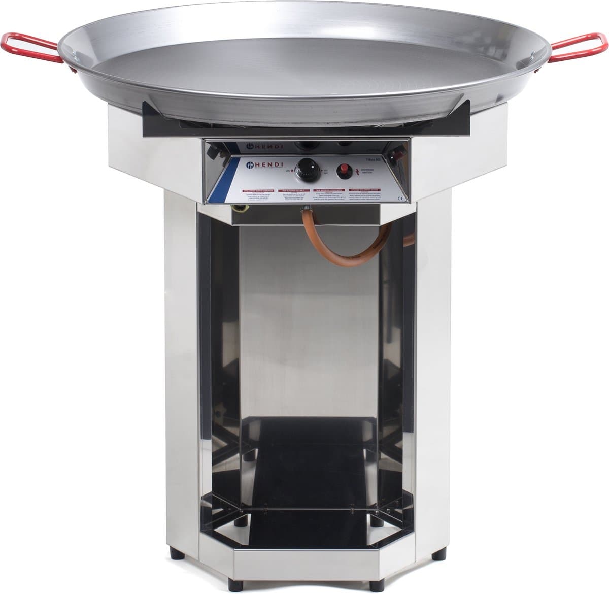 HENDI Paella barbecue – roestvrij staal – 7kW – ø800 mm – inclusief gasslang en drukregelaar — afbeelding 1