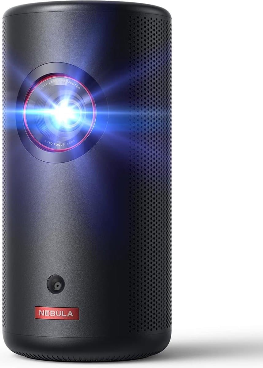 Anker Nebula Capsule 3 Laser - Draagbare Smart Mini Projector - 1080p Full HD - 300 ANSI Lumen - Laserprojector - Autofocus - 120-inch Beeld - Ingebouwde Batterij met 2-5 Uur Speeltijd - Dolby Digital - Zwart — afbeelding 1