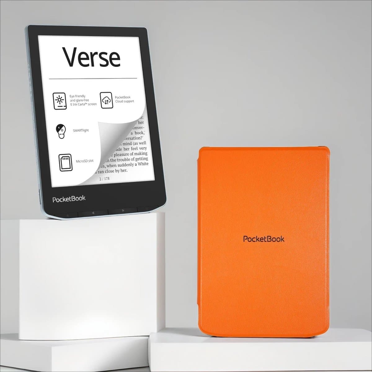 PocketBook Verse e-reader Bright Blue – 6 inch – 8 GB + Oranje hoesje – voordeelbundel — afbeelding 1