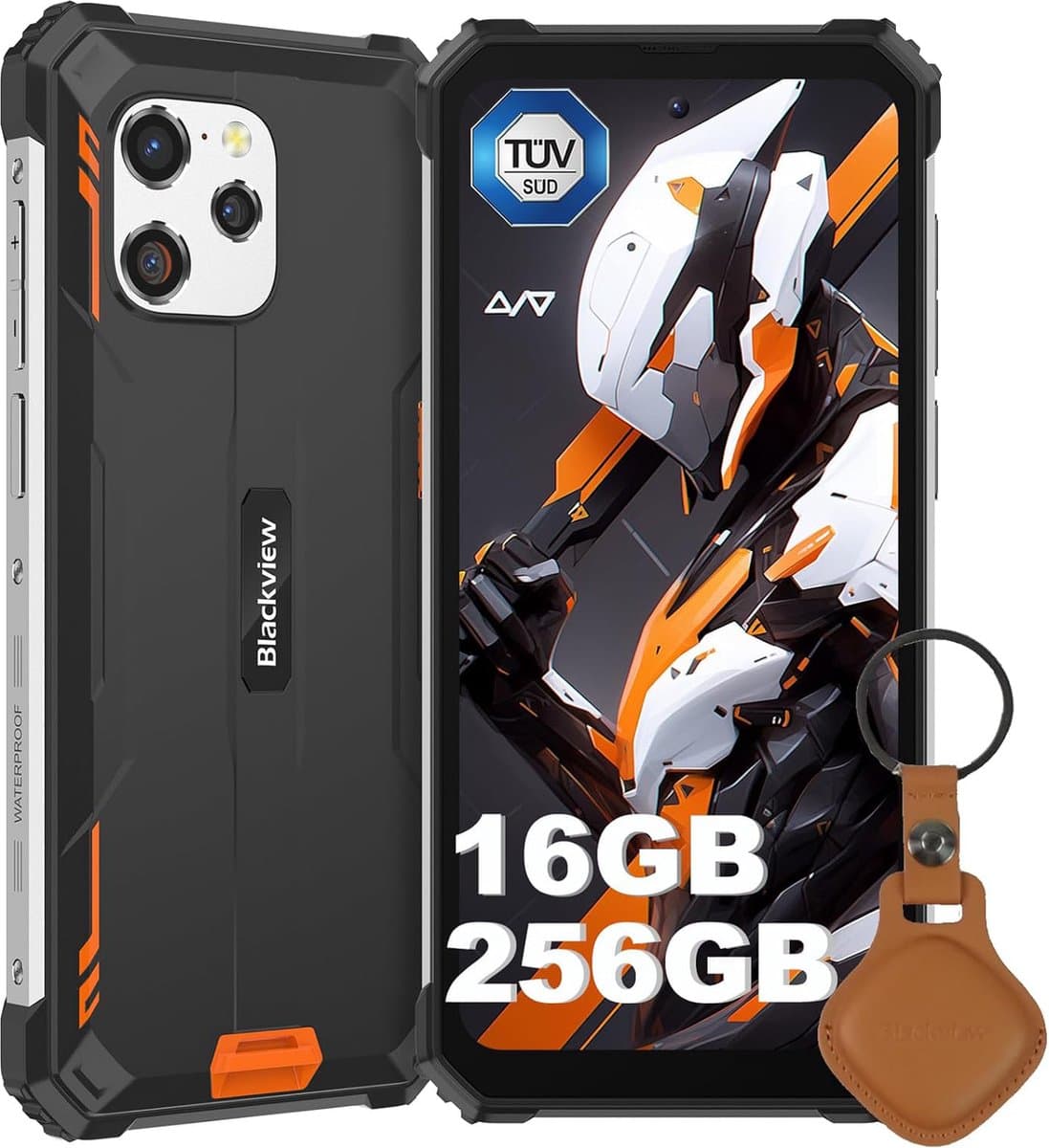 Blackview BV8900 Pro - Robuuste Smartphone - Met UWB Tag - 16GB RAM - 256GB - 10000mAh - Octa Core - 6,5 inch FHD+ 2.4K - 4G Dual SIM - IP68 Waterdicht - Outdoor Mobiele Telefoon - NFC GPS - Oranje — afbeelding 1