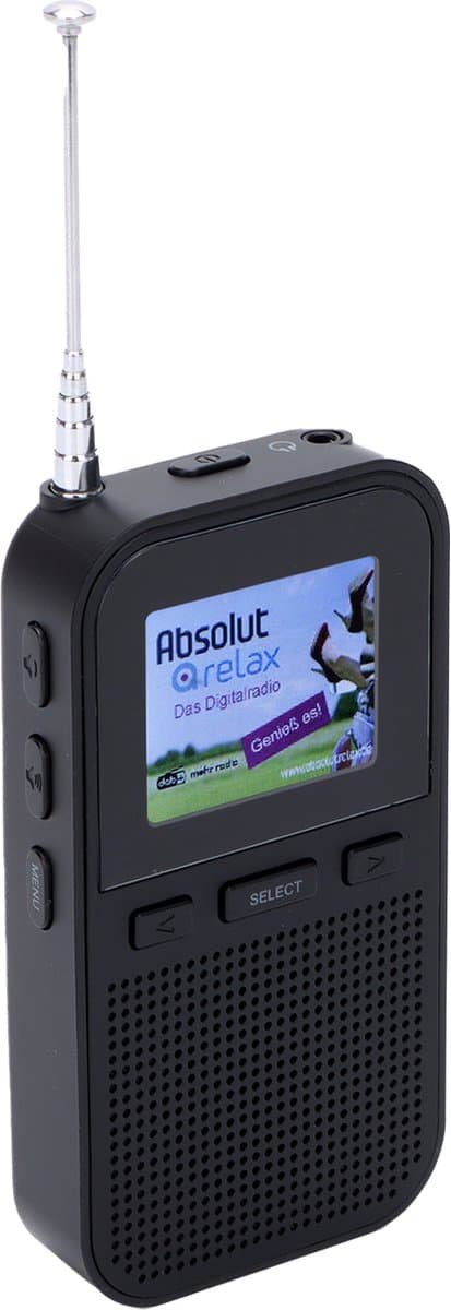 Denver DAB Radio - Noodradio / Noodpakket - Oplaadbaar (accu) - Draagbare radio - 60 voorkeuzezenders - Reiswekker - DAH126 - Zwart — afbeelding 1