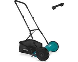 VONROC Kooimaaier – handgrasmaaier - 400mm - 4 instelbare maaihoogtes (15-25-31-35mm) incl. muurbeugel en opvangzak
