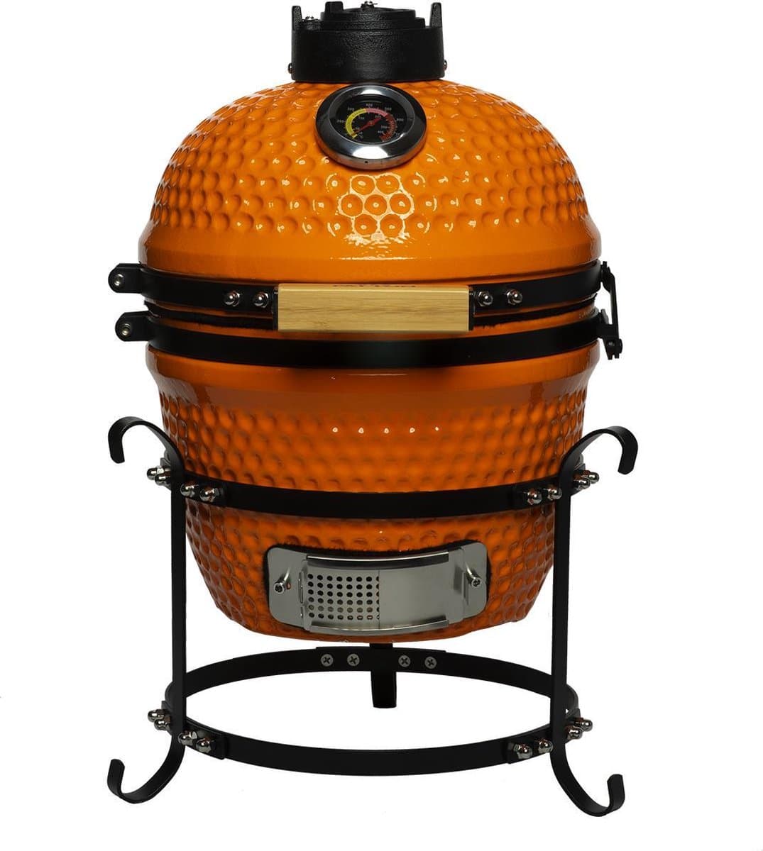 Patton Kamado Keramische Houtskoolbarbecue - 13" - Grilloppervlak Ø 28 cm - Inclusief Heatdeflector - Oranje — afbeelding 1