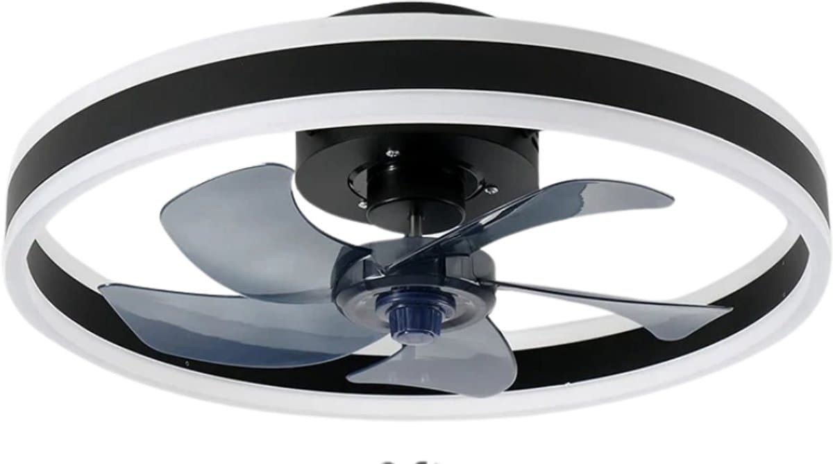 Nivard Plafondventilator - Met Verlichting - Plafond Ventilator - Met Lamp - Plafonniere Met Ventilator - Met Licht - Zwart — afbeelding 1