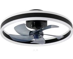 Nivard Plafondventilator - Met Verlichting - Plafond Ventilator - Met Lamp - Plafonniere Met Ventilator - Met Licht - Zwart