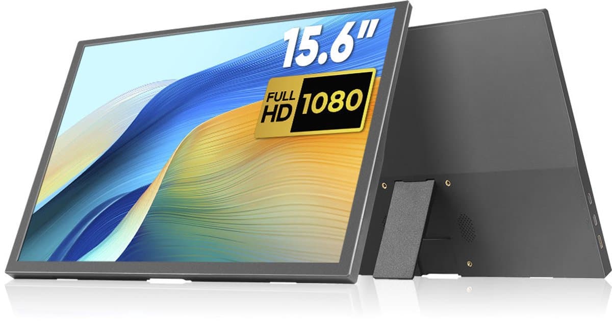 Draagbare Monitor - 15.6 Inch - Full HD - IPS - USB-C & HDMI - Voor Laptop, Smartphone & Console - 60Hz - Zwart — afbeelding 1